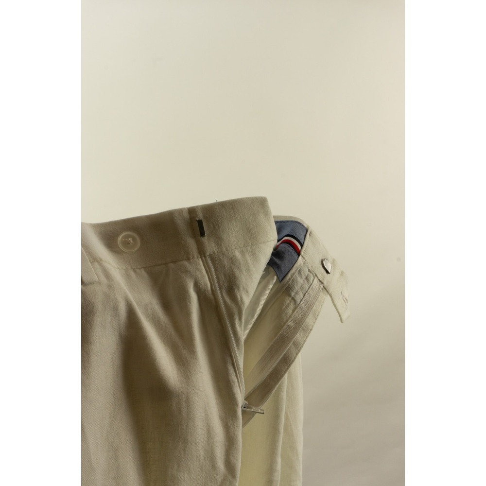 $125 Tommy Hilfiger Modern-Fit Linen Dress Pants Men's 33 x 30 Solid White Flat - Picture 8 of 11